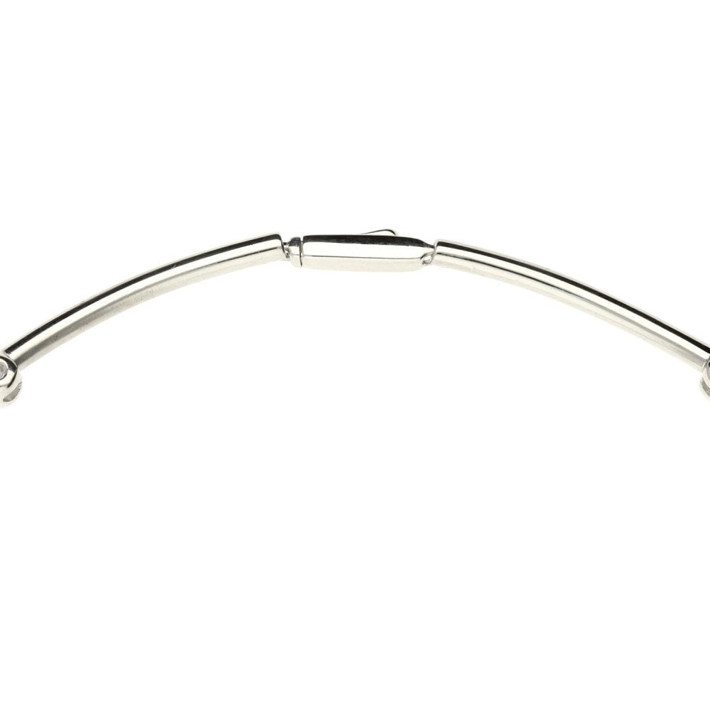 18ct White Gold Ladies Diamond Necklace - 17" - 25.8g