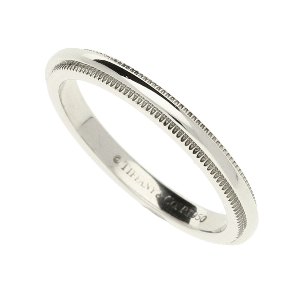 Tiffany & Co Platinum Milgrain Wedding Ring - Size I