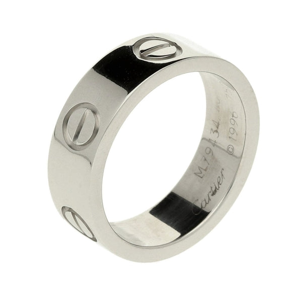 18ct White Gold Cartier Love Ring - Size I