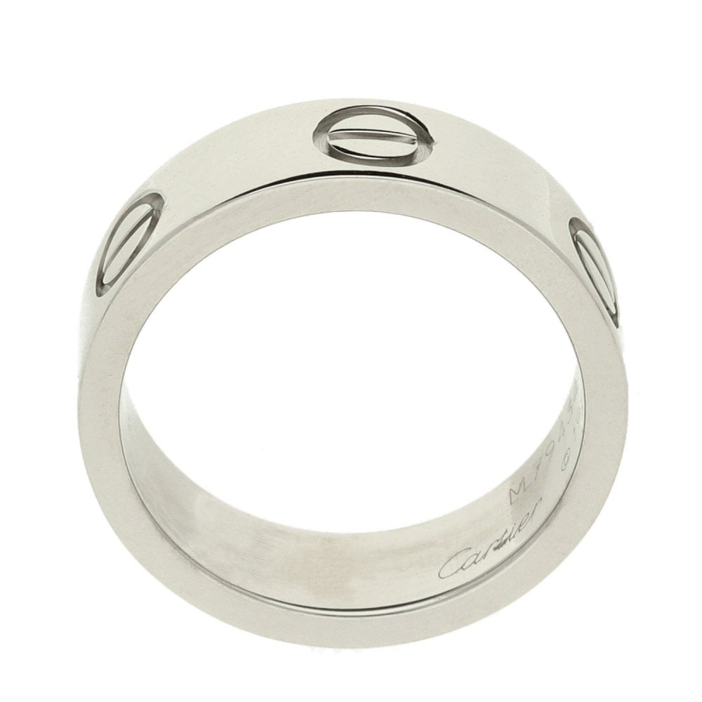 18ct White Gold Cartier Love Ring - Size I