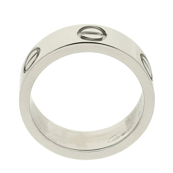 18ct White Gold Cartier Love Ring - Size I