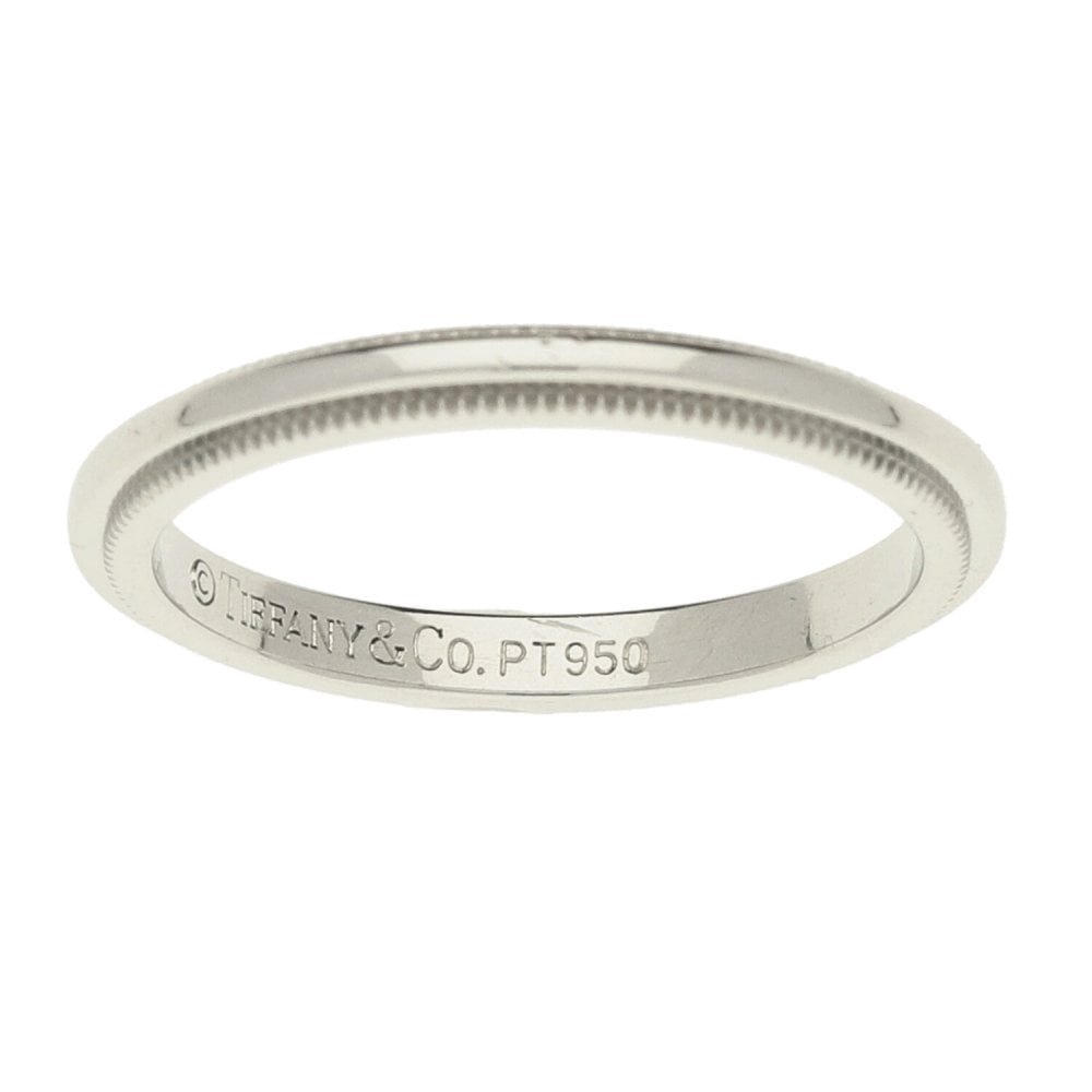 Tiffany & Co Platinum Milgrain Wedding Ring - Size J
