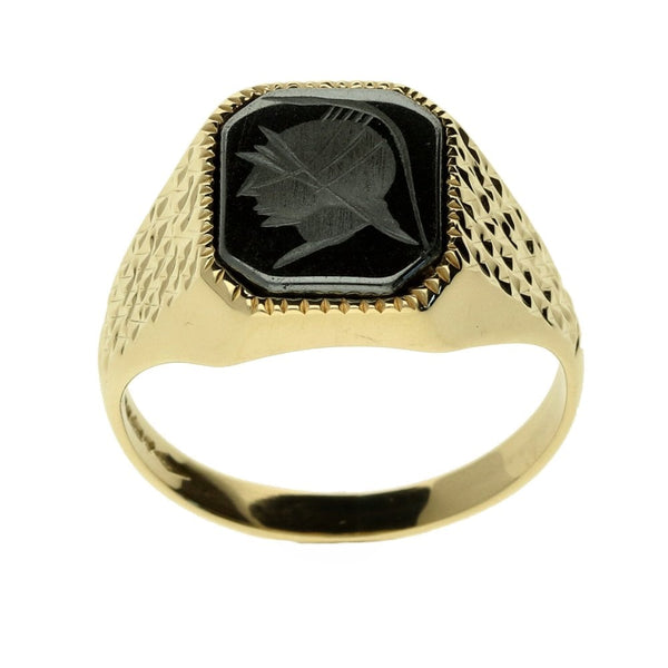 9ct Yellow Gold Intaglio Ring - Size S
