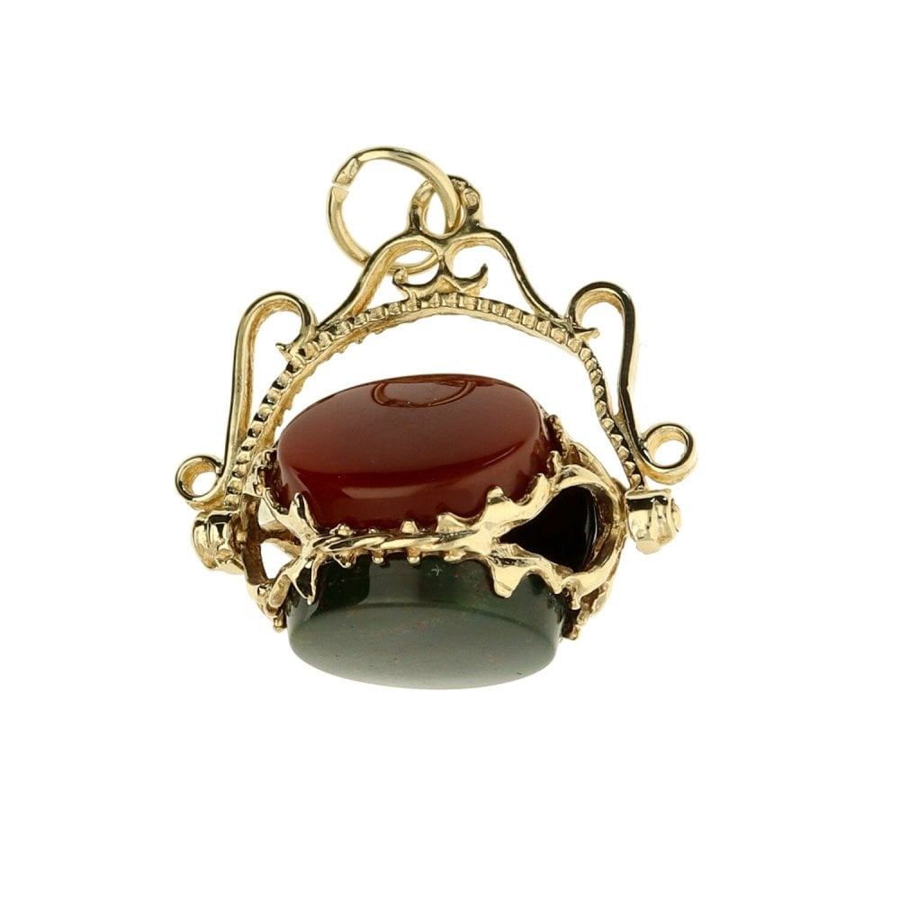 9ct Yellow Gold Gem Fob Pendant-2.2g