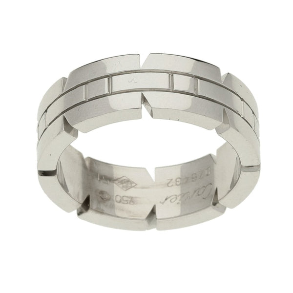 18ct White Gold Cartier Tank Française Ring - Size K½ - 9.5g