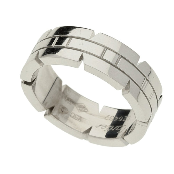 18ct White Gold Cartier Tank Française Ring - Size K½ - 9.5g