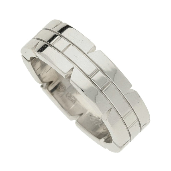 18ct White Gold Cartier Tank Française Ring - Size K½ - 9.5g