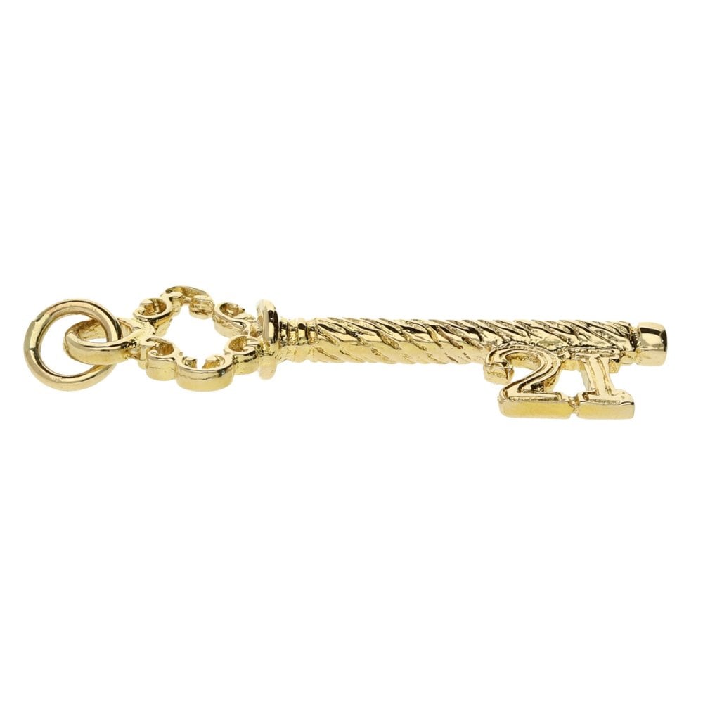 9ct Yellow Gold 21st Key Charm - 1.8g