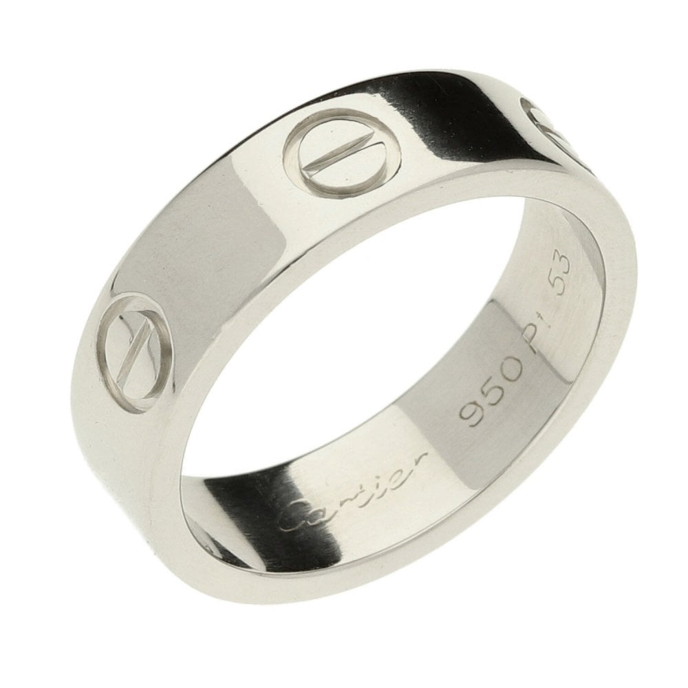 Platinum Cartier Love Ring - Size M - 9.4g