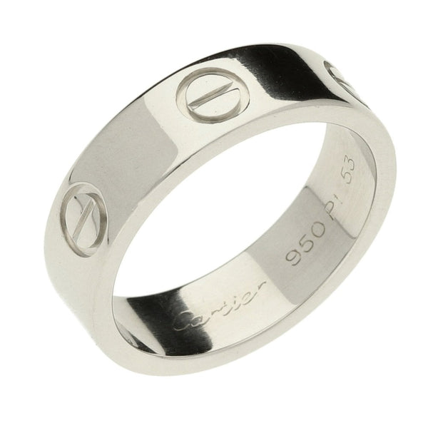 Platinum Cartier Love Ring - Size M - 9.4g