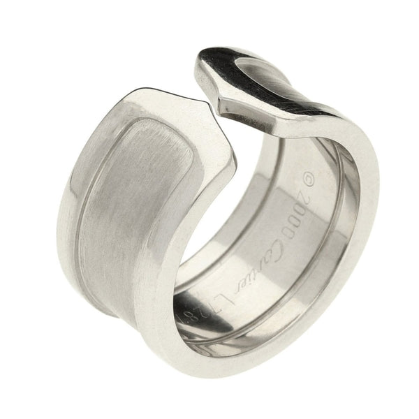 18ct White Gold Cartier C de Cartier Ring - Size K½ - 12.8g