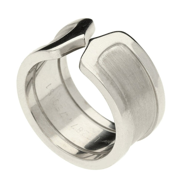 18ct White Gold Cartier C de Cartier Ring - Size K½ - 12.8g