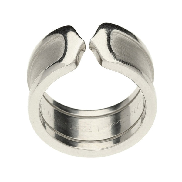 18ct White Gold Cartier C de Cartier Ring - Size K½ - 12.8g
