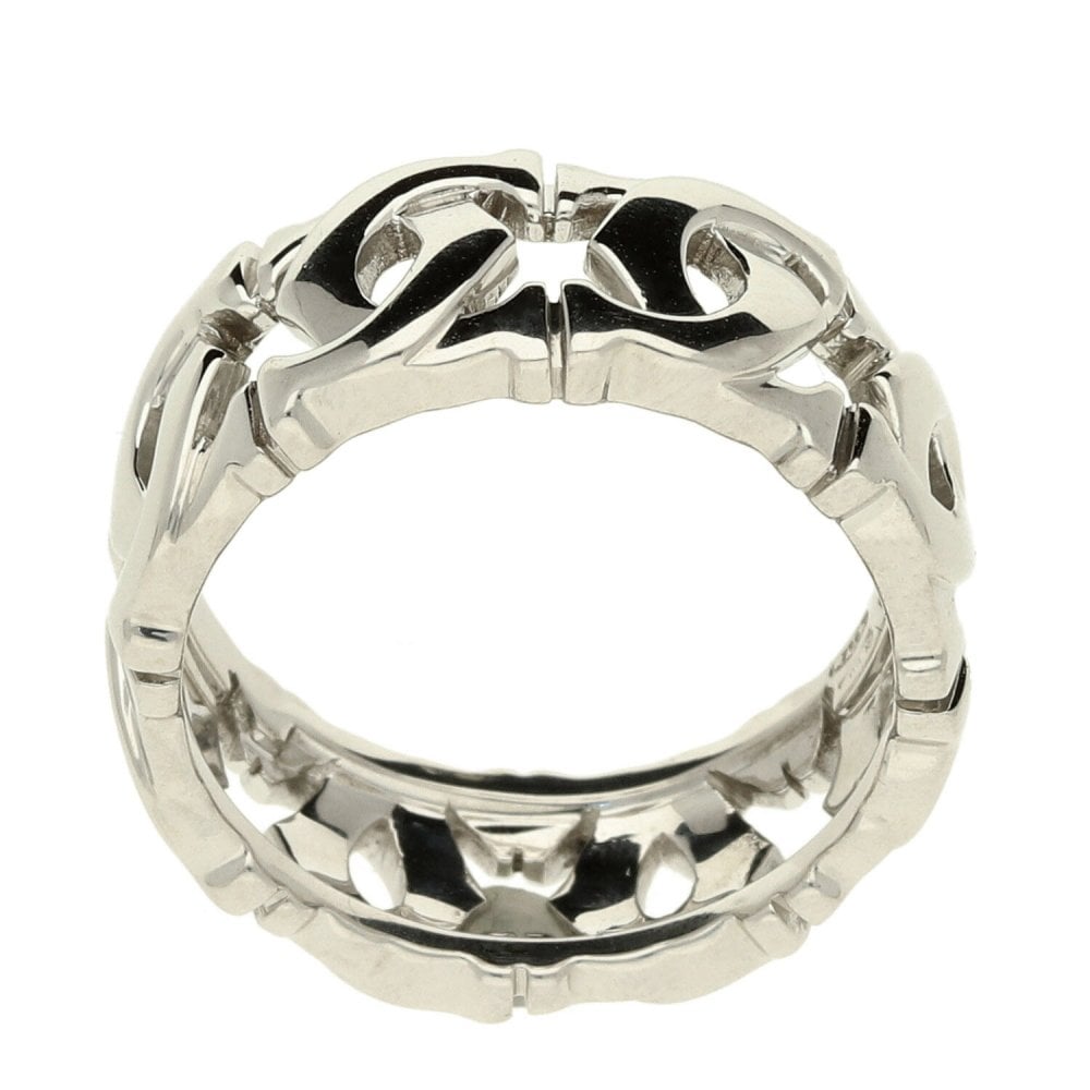 18ct White Gold Cartier C de Cartier Ring - Size J - 6.4g