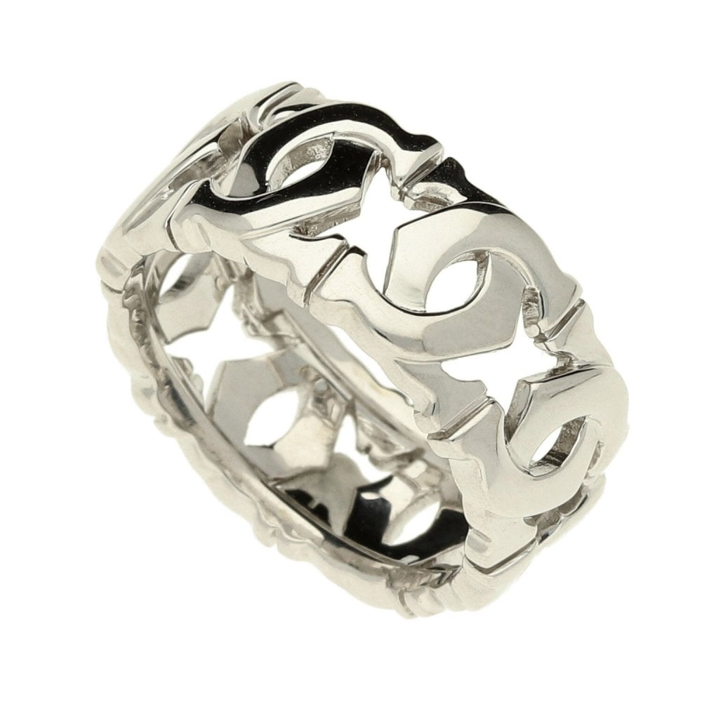 18ct White Gold Cartier C de Cartier Ring - Size J - 6.4g