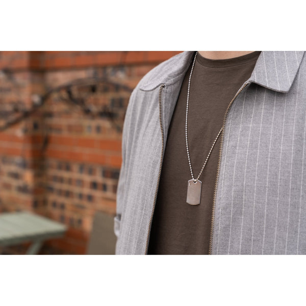 Silver Double ID Dog Tags & 28 Inch Chain
