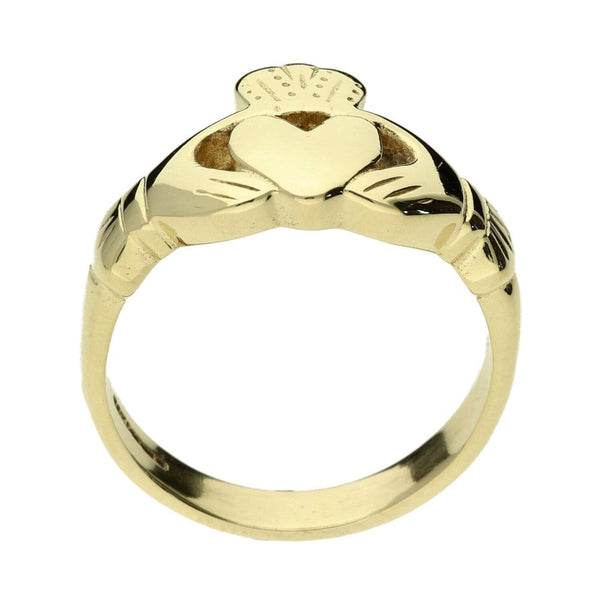 9ct Yellow Gold Claddagh Ring - Size T - 7.3g