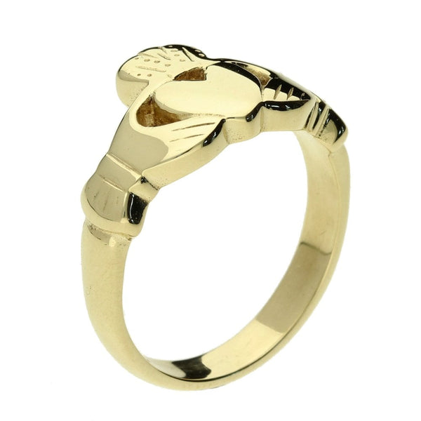 9ct Yellow Gold Claddagh Ring - Size T - 7.3g