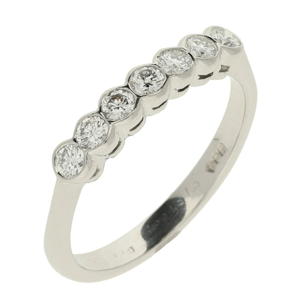 Platinum Diamond Half Eternity Ring - Size M - 0.35ct