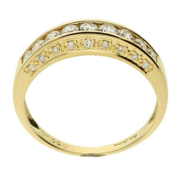 18ct Yellow Gold Half Eternity Ring - Size N - 0.50ct