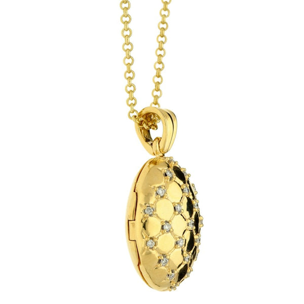 18ct Gold Chain & Diamond Locket -19 Inches
