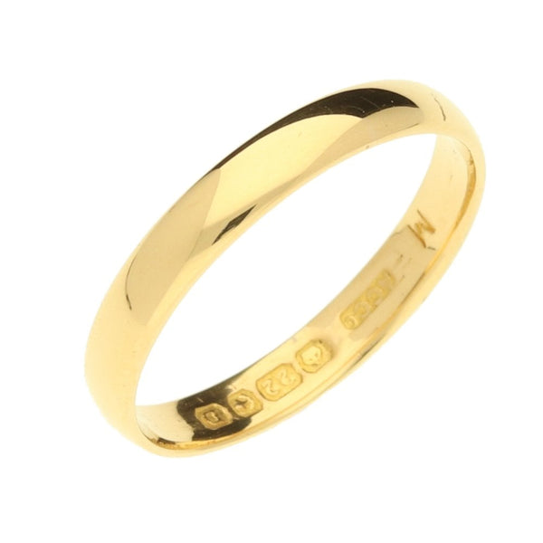 22ct Gold Ladies Thin Wedding Band Size L1/2