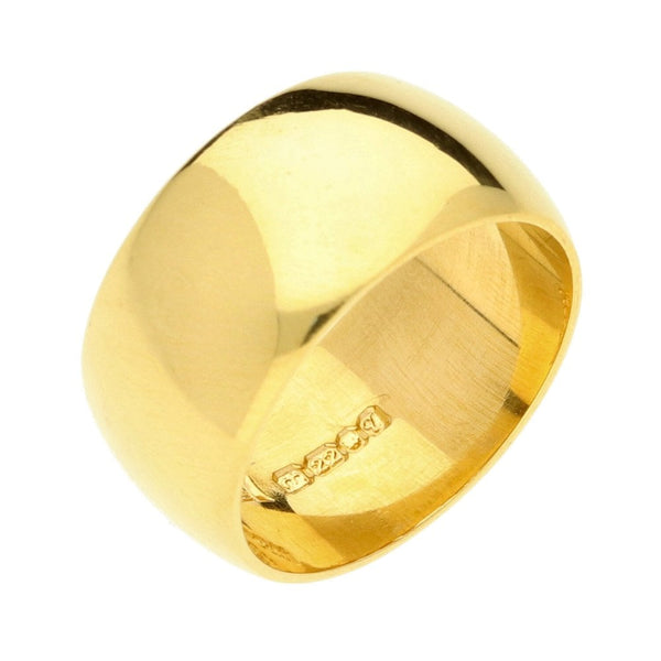 22ct Gold D-Shape Wedding Ring - Size L - 11.2g