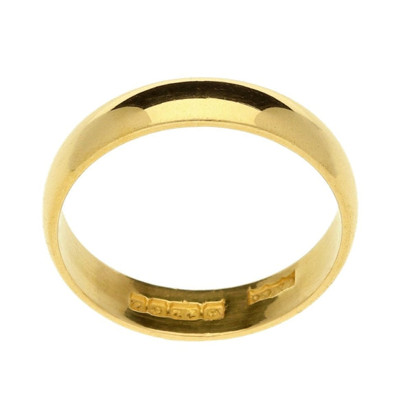 22ct Yellow Gold D-Shape Ladies Wedding Ring- Size L