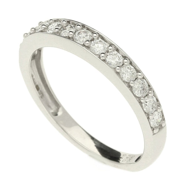 9ct White Gold Diamond Half Eternity Ring - Size M½