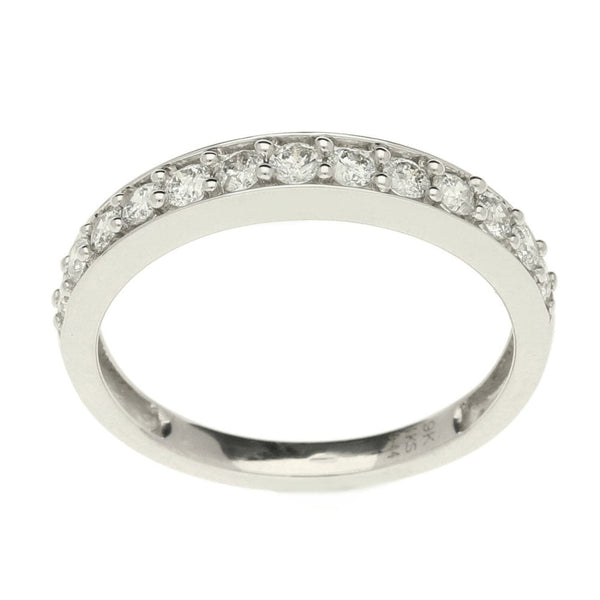 9ct White Gold Diamond Half Eternity Ring - Size M½