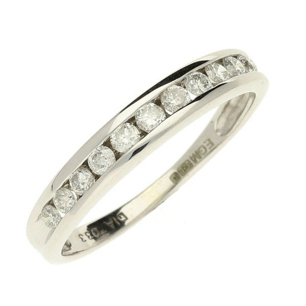9ct White Gold Diamond Half Eternity Ring - Size K