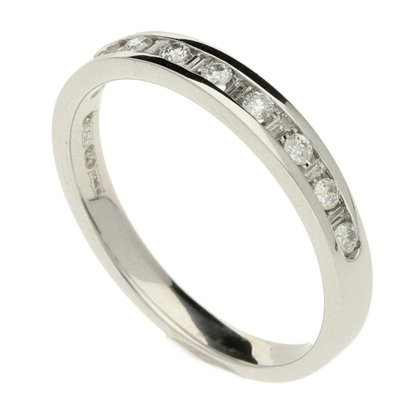 18ct White Gold Diamond Half Eternity Ring - Size N