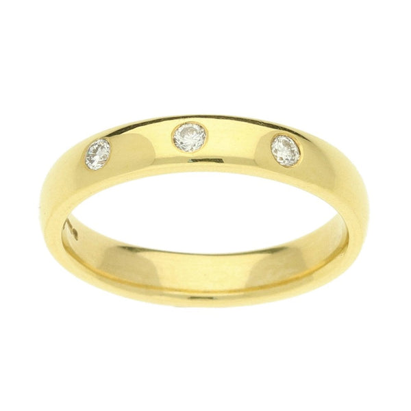 18ct Yellow Gold Diamond Wedding Ring - Size M