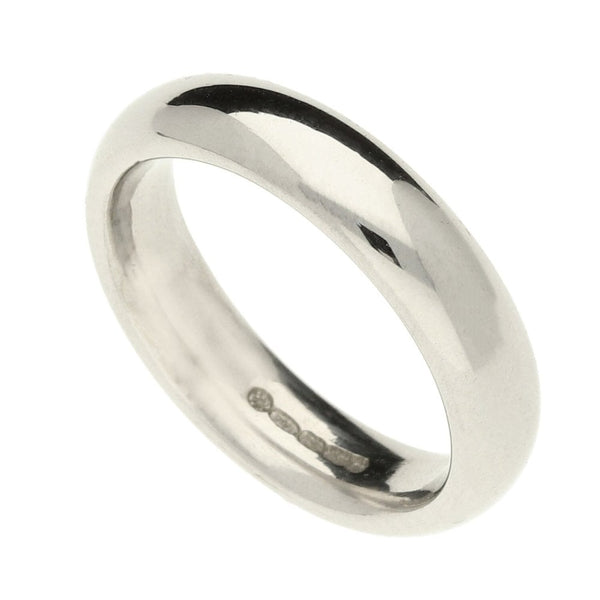 18ct White Gold Court Wedding Ring - Size L