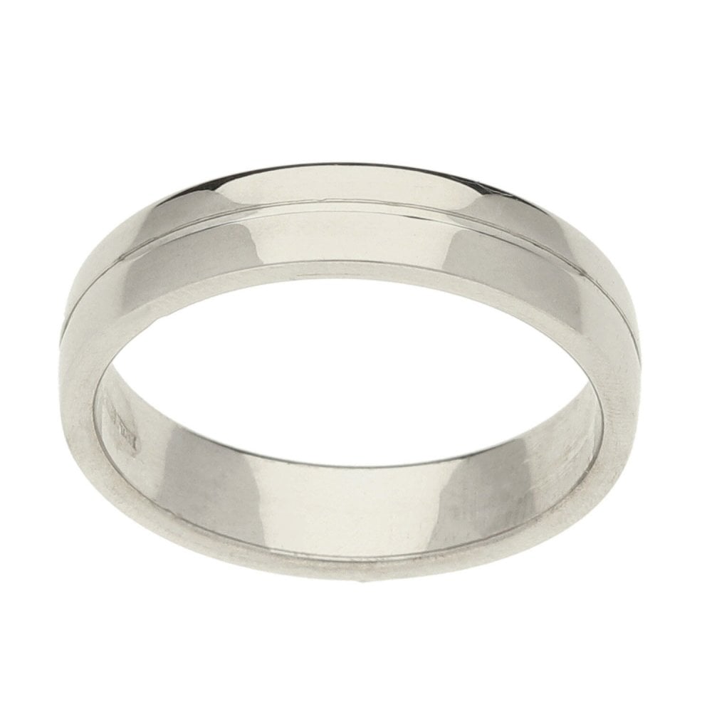 9ct White Gold Wedding Ring - Size J