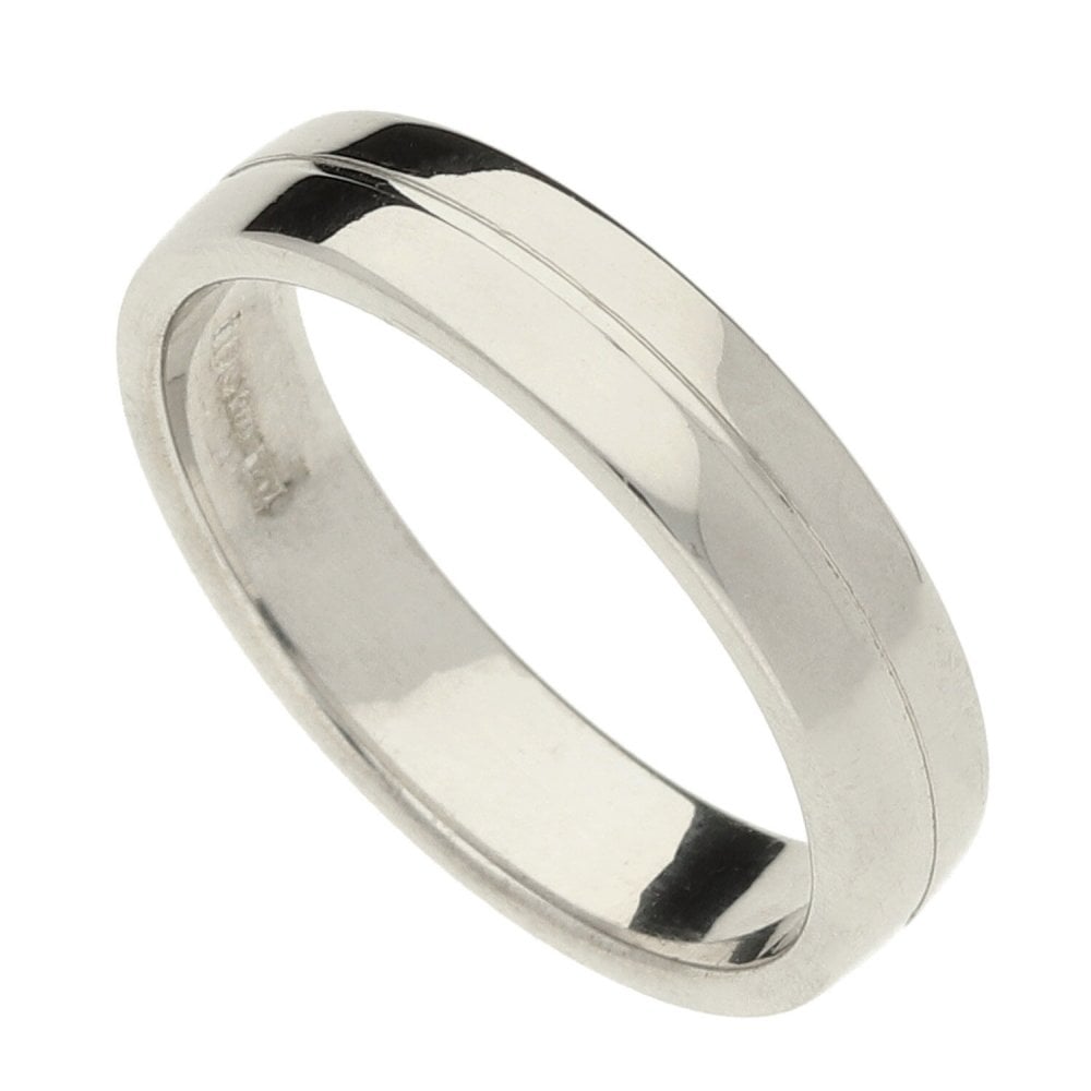 9ct White Gold Wedding Ring - Size J