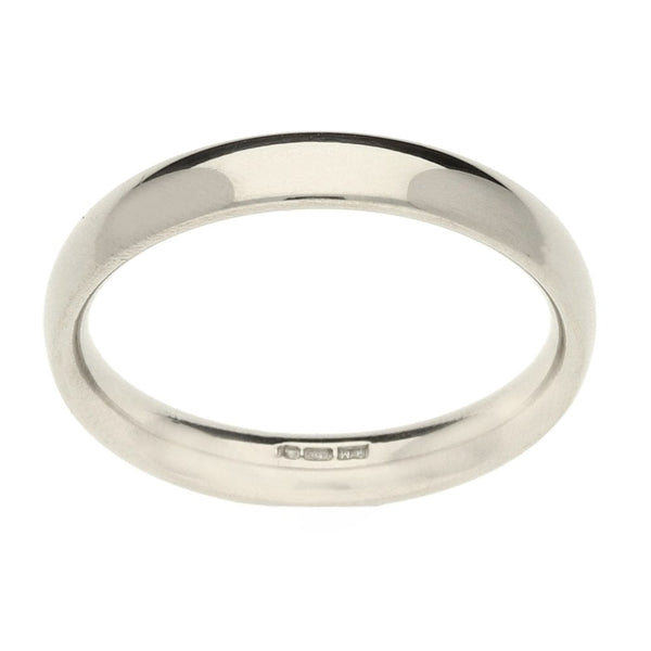 18ct White Gold Court Wedding Ring - Size L