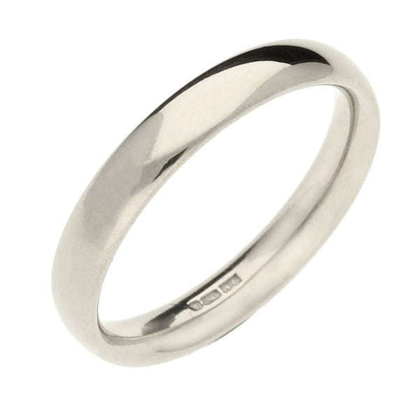 18ct White Gold Court Wedding Ring - Size L