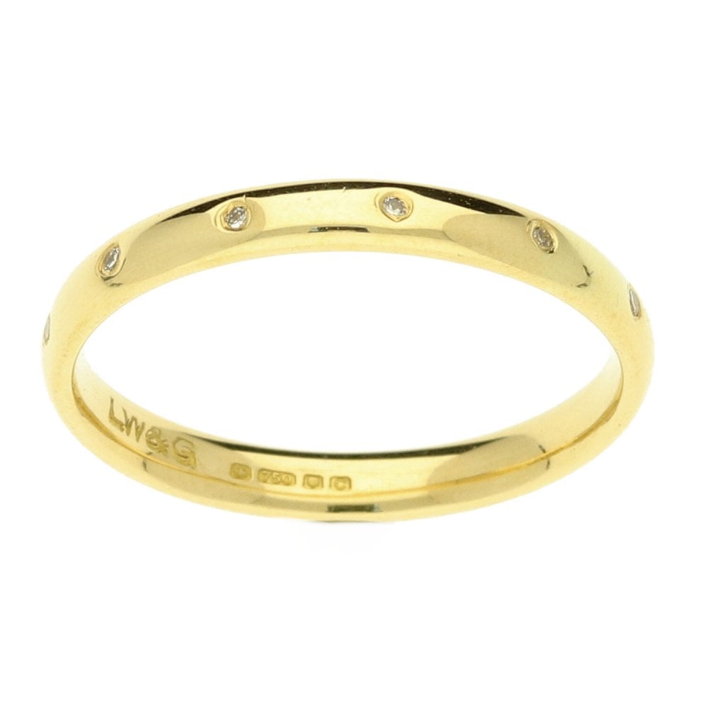 18ct Yellow Gold Diamond Wedding Ring - Size M