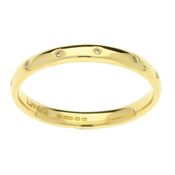 18ct Yellow Gold Diamond Wedding Ring - Size M