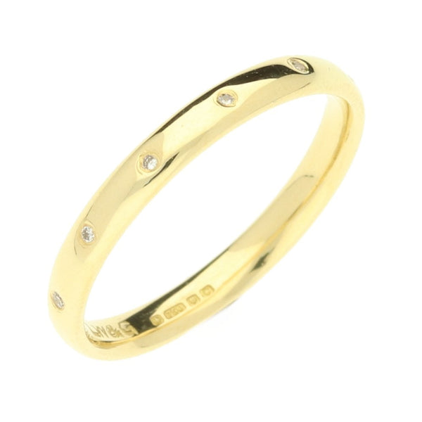 18ct Yellow Gold Diamond Wedding Ring - Size M
