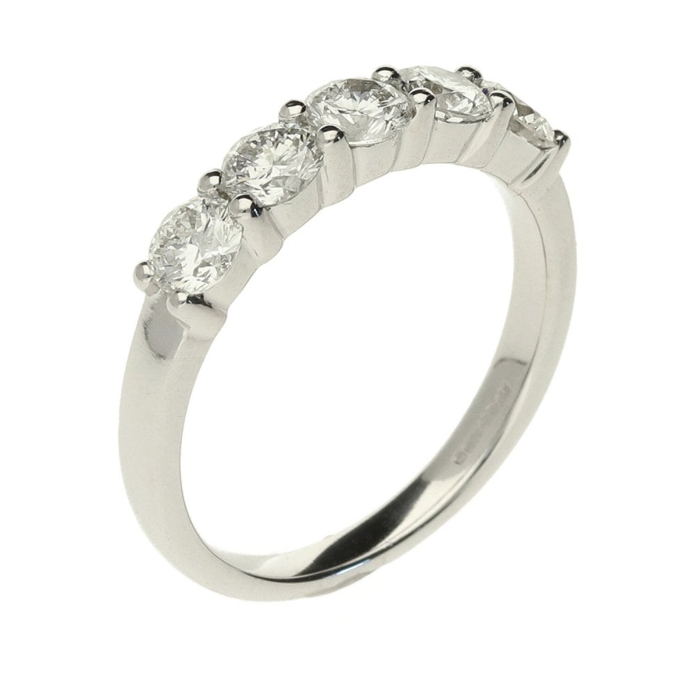 18ct White Gold Diamond Half Eternity Ring -1.00ct