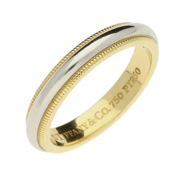 Tiffany & Co Gold & Platinum Milgrain Wedding Ring - Size L