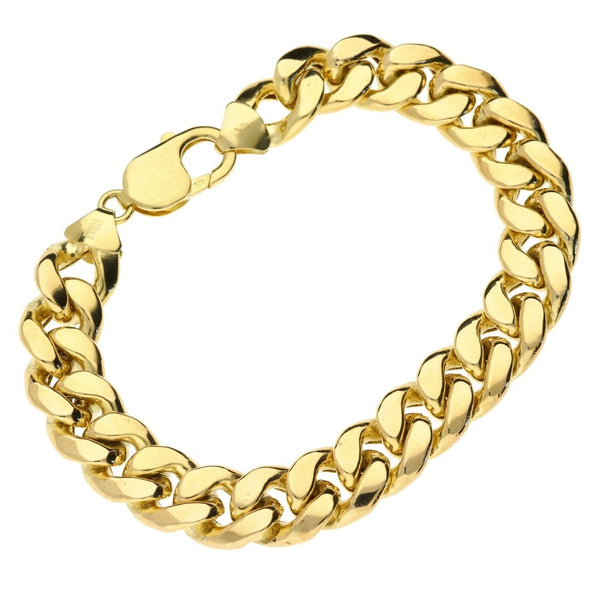 9ct Yellow Gold Hollow Curb Bracelet- 25.0g