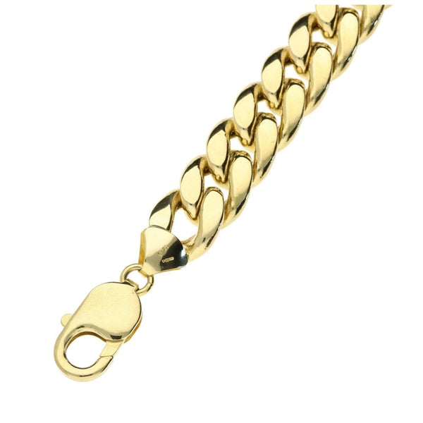 9ct Yellow Gold Hollow Curb Bracelet- 25.0g