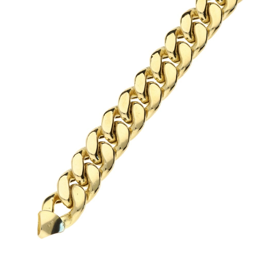 9ct Yellow Gold Hollow Curb Bracelet- 25.0g