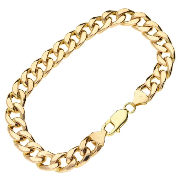 9ct Yellow Gold Hollow Curb Bracelet- 17.5g