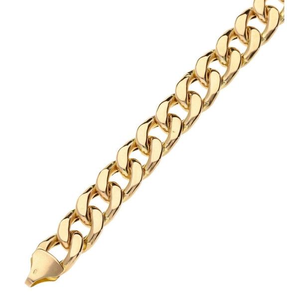 9ct Yellow Gold Hollow Curb Bracelet- 17.5g
