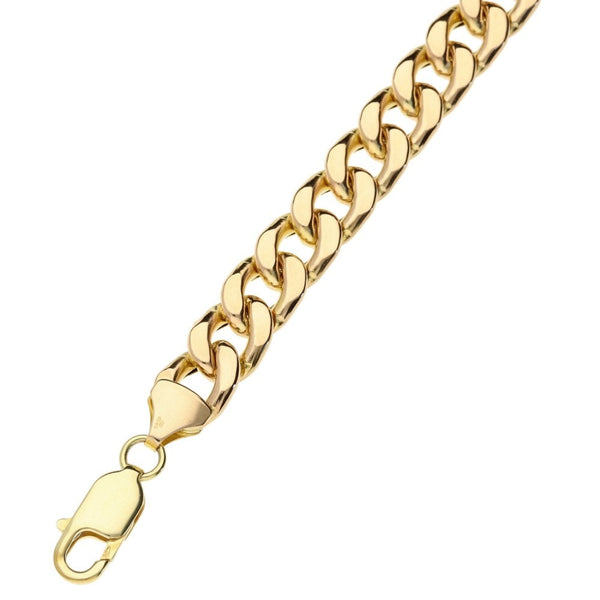 9ct Yellow Gold Hollow Curb Bracelet- 17.5g