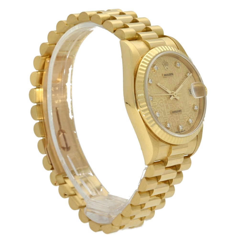 Datejust 68278 - Gold Mid-size Watch - Diamond Dial - 1994